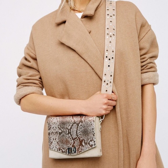 Free People Handbags - New! Free people suede snake print cross body